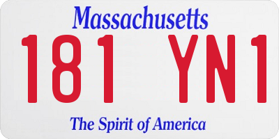 MA license plate 181YN1