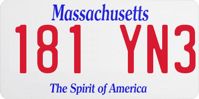 MA license plate 181YN3