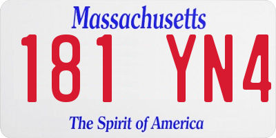 MA license plate 181YN4
