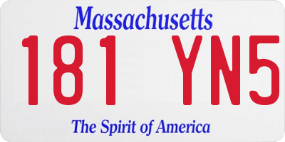MA license plate 181YN5