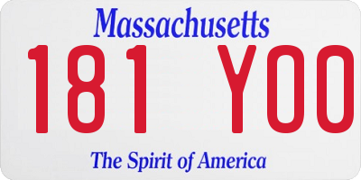 MA license plate 181YO0