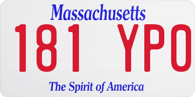 MA license plate 181YP0
