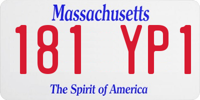 MA license plate 181YP1
