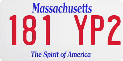 MA license plate 181YP2