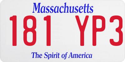 MA license plate 181YP3