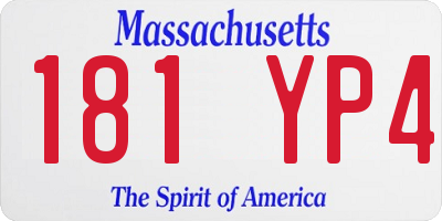 MA license plate 181YP4