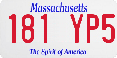 MA license plate 181YP5
