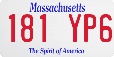 MA license plate 181YP6