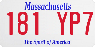 MA license plate 181YP7