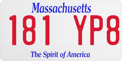 MA license plate 181YP8