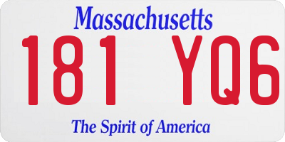 MA license plate 181YQ6