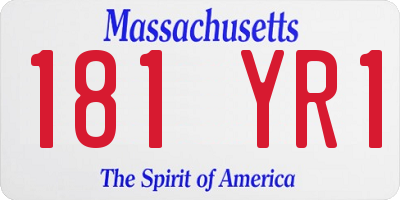 MA license plate 181YR1