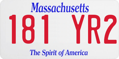MA license plate 181YR2