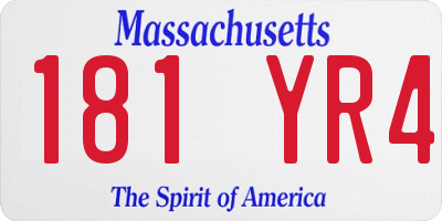 MA license plate 181YR4