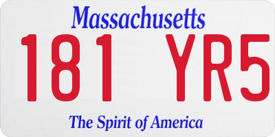 MA license plate 181YR5
