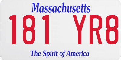 MA license plate 181YR8