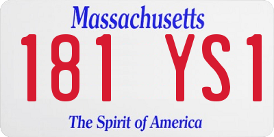 MA license plate 181YS1