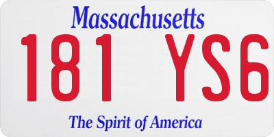 MA license plate 181YS6