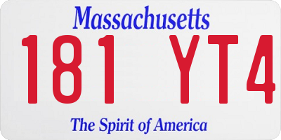 MA license plate 181YT4