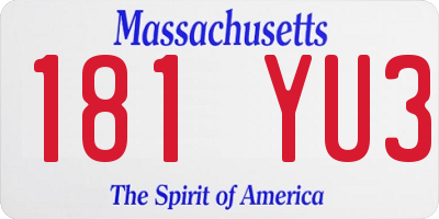 MA license plate 181YU3