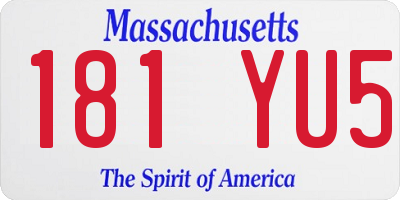 MA license plate 181YU5