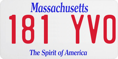 MA license plate 181YV0