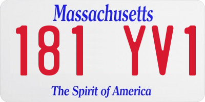MA license plate 181YV1