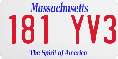 MA license plate 181YV3