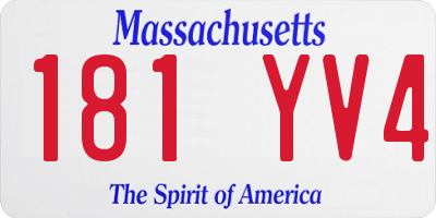 MA license plate 181YV4