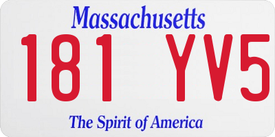 MA license plate 181YV5