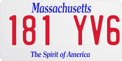 MA license plate 181YV6