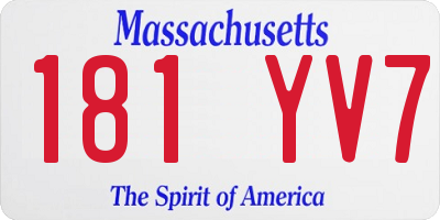 MA license plate 181YV7