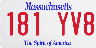 MA license plate 181YV8