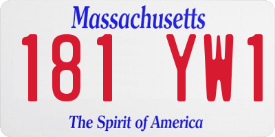 MA license plate 181YW1