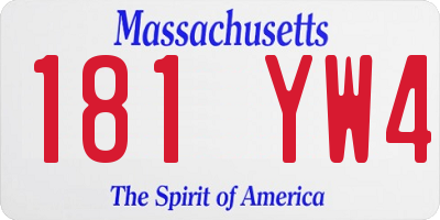 MA license plate 181YW4
