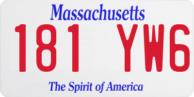 MA license plate 181YW6