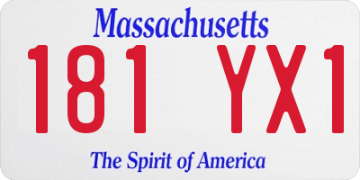 MA license plate 181YX1