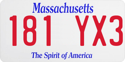MA license plate 181YX3