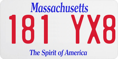 MA license plate 181YX8