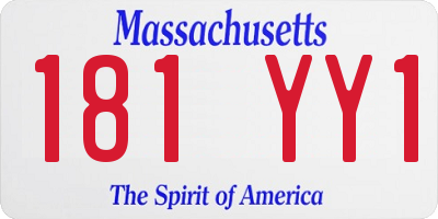 MA license plate 181YY1