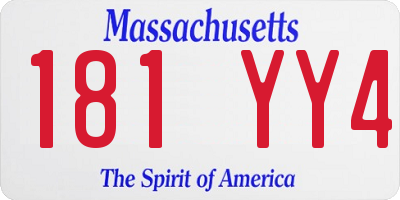 MA license plate 181YY4