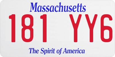MA license plate 181YY6