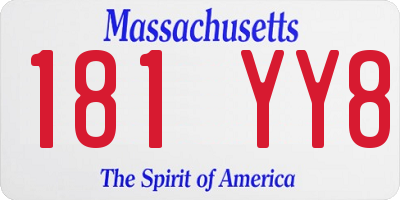 MA license plate 181YY8