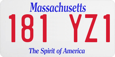 MA license plate 181YZ1