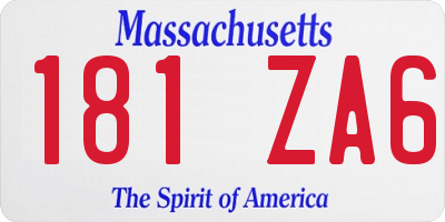 MA license plate 181ZA6