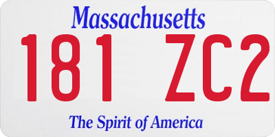 MA license plate 181ZC2
