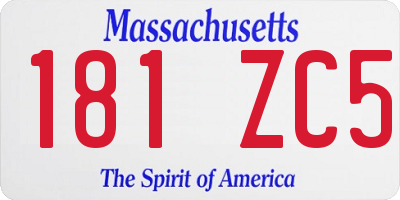 MA license plate 181ZC5