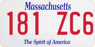 MA license plate 181ZC6