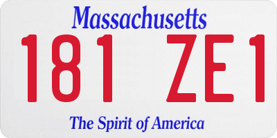 MA license plate 181ZE1