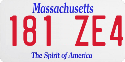 MA license plate 181ZE4